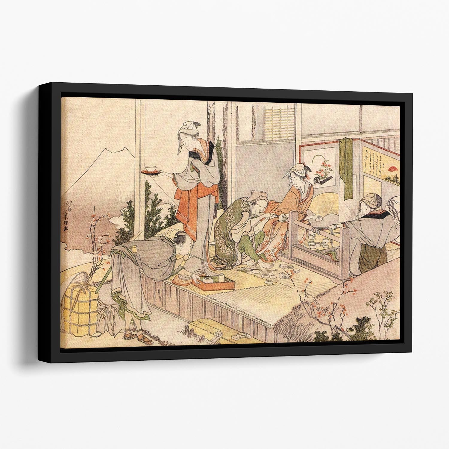 Close to mount Fuji by Hokusai Floating Framed Canvas