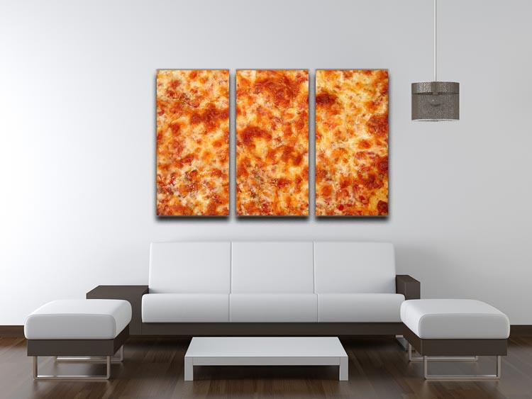 Close up of Cheese Bread Pizza 3 Split Panel Canvas Print - Canvas Art Rocks - 3