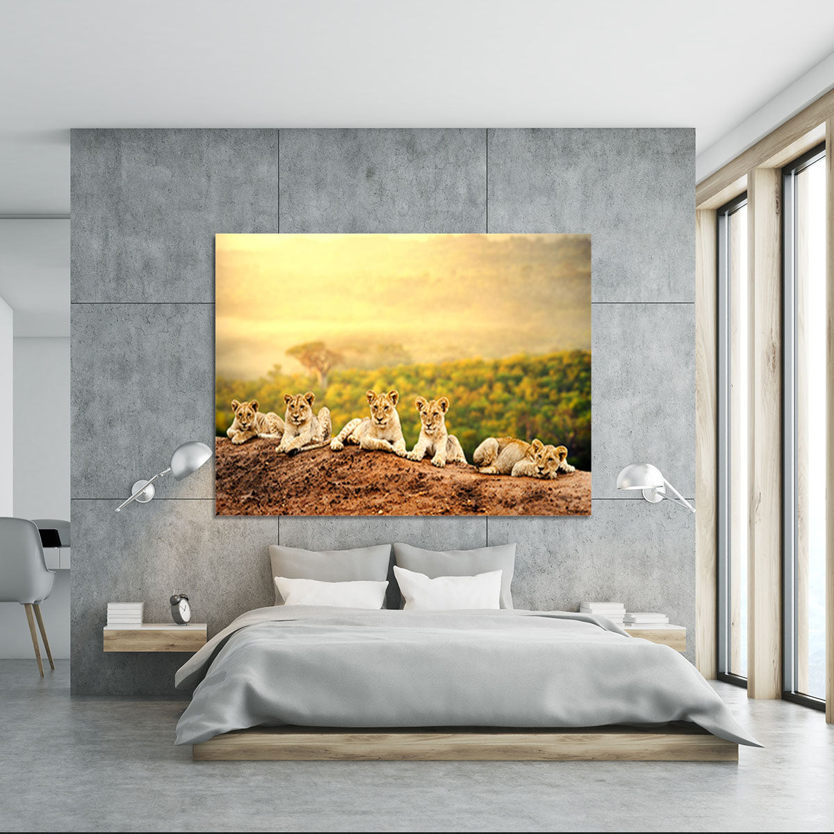 Close up of lion cubs laying together Canvas Print or Poster - Canvas Art Rocks - 5