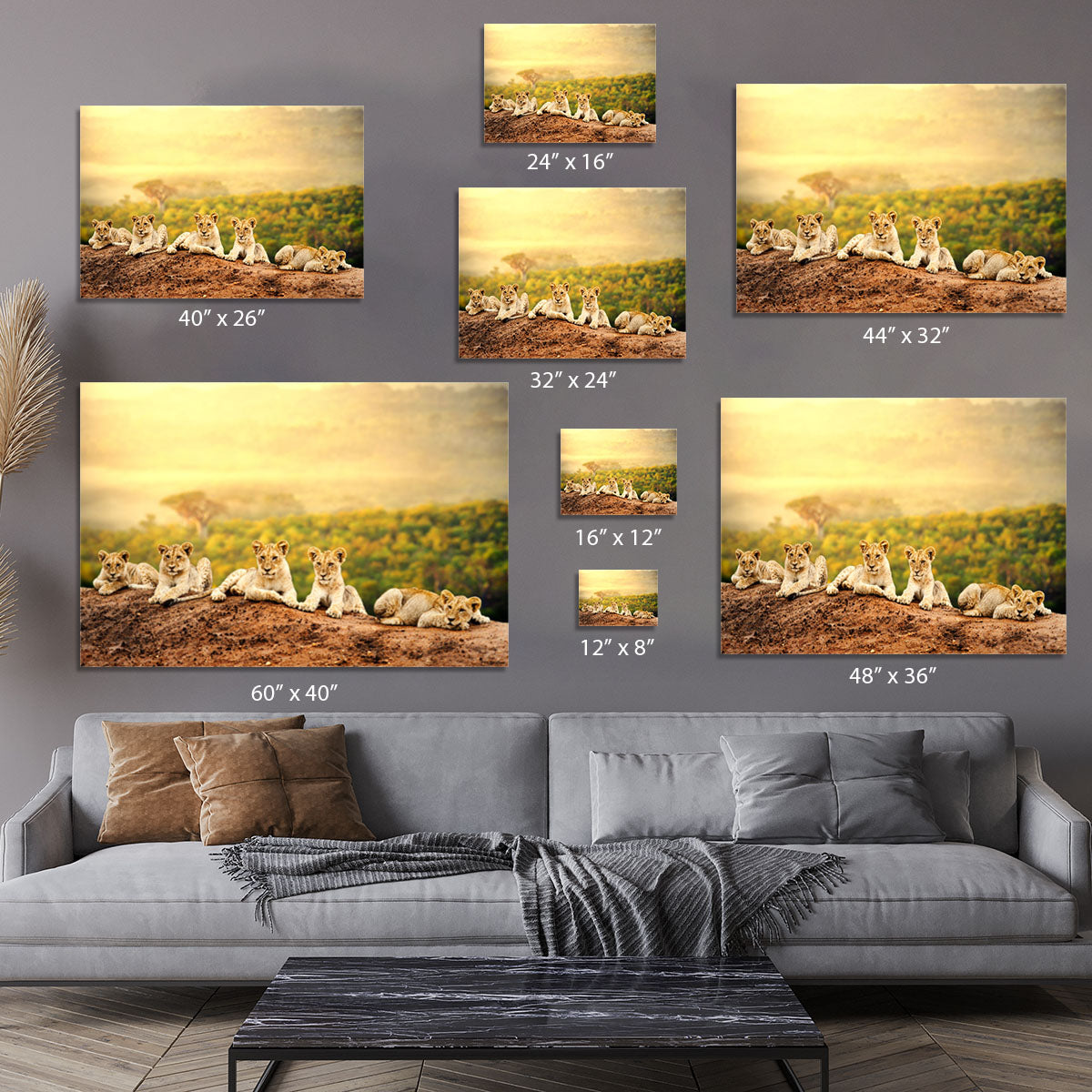 Close up of lion cubs laying together Canvas Print or Poster - Canvas Art Rocks - 7