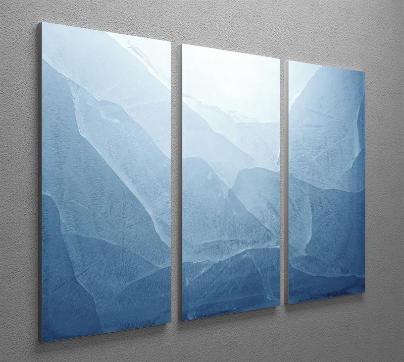 Closeup of blue ice background 3 Split Panel Canvas Print - Canvas Art Rocks - 2