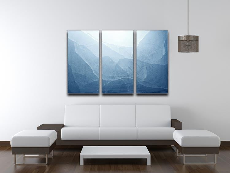 Closeup of blue ice background 3 Split Panel Canvas Print - Canvas Art Rocks - 3