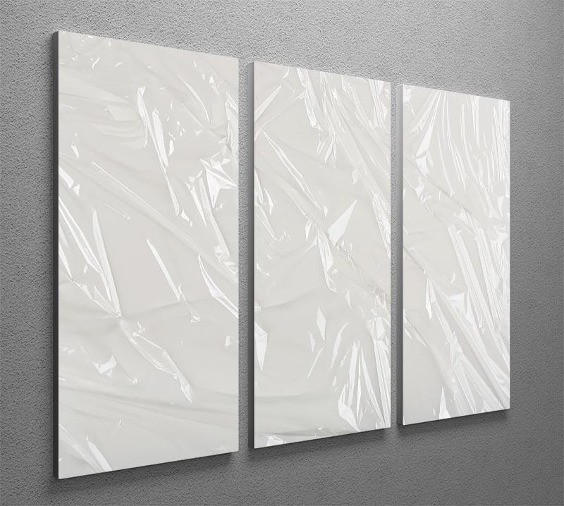Closeup of wrinkled plastic 3 Split Panel Canvas Print - Canvas Art Rocks - 2