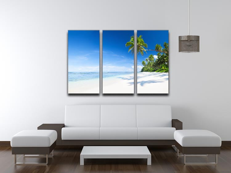 Coastline and Palm Tree 3 Split Panel Canvas Print - Canvas Art Rocks - 3