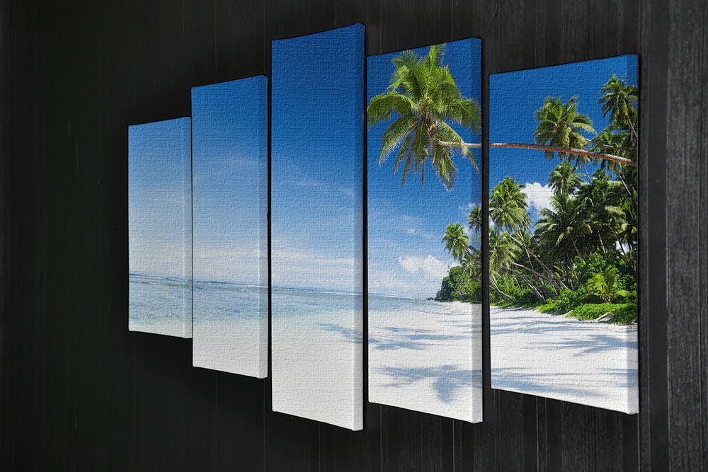 Coastline and Palm Tree 5 Split Panel Canvas - Canvas Art Rocks - 2