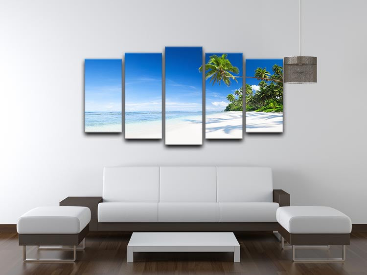 Coastline and Palm Tree 5 Split Panel Canvas - Canvas Art Rocks - 3