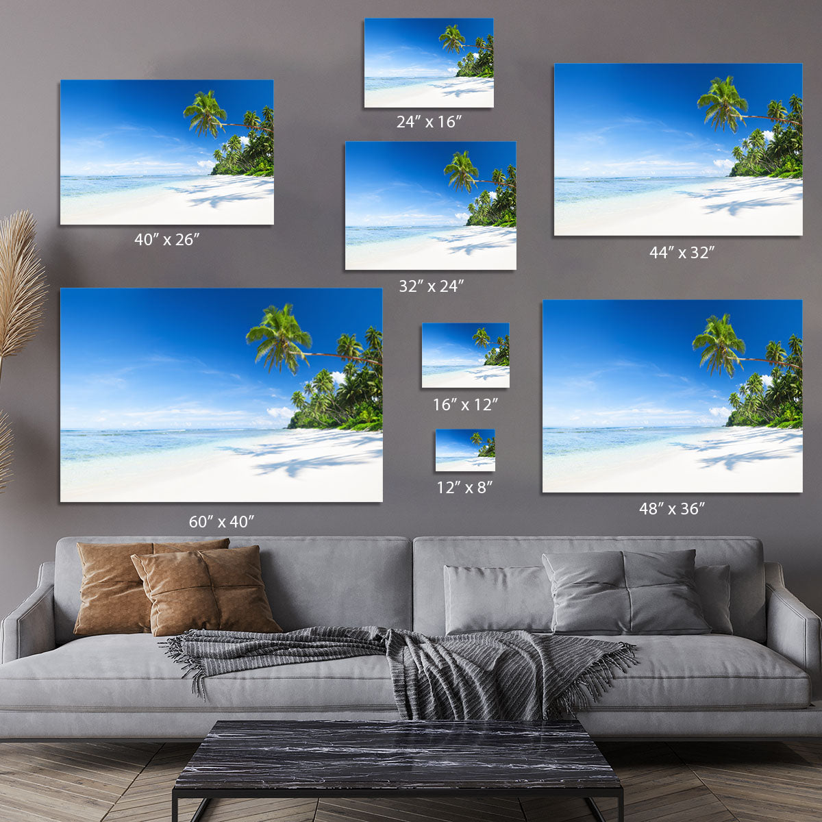 Coastline and Palm Tree Canvas Print or Poster - Canvas Art Rocks - 7