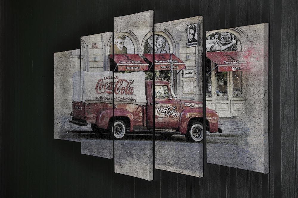 Coca Cola Van Painting 5 Split Panel Canvas - Canvas Art Rocks - 2