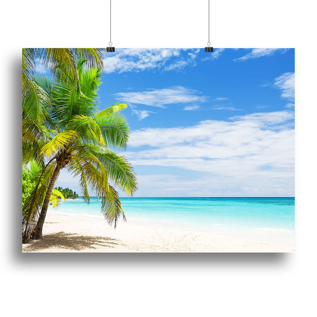 Coconut Palm trees on white sandy beach Canvas Print or Poster - Canvas Art Rocks - 2