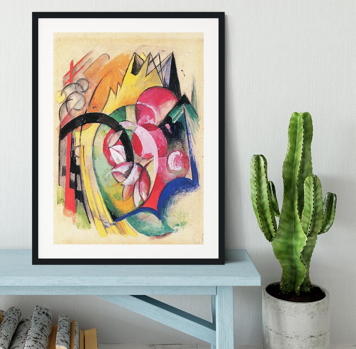 Colored flowers by Franz Marc Framed Print - Canvas Art Rocks - 1