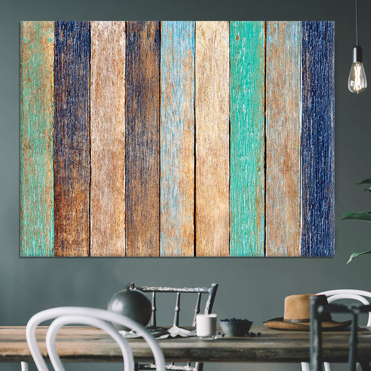 Colorful Wooden Plank Canvas Print or Poster - Canvas Art Rocks - 3