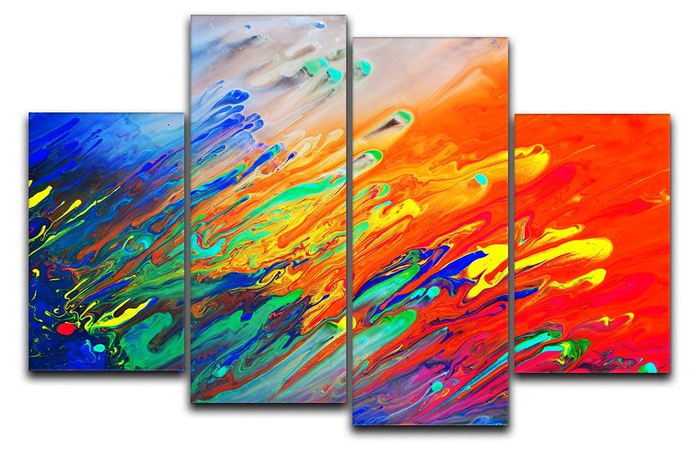 Colorful abstract acrylic painting 4 Split Panel Canvas  - Canvas Art Rocks - 1