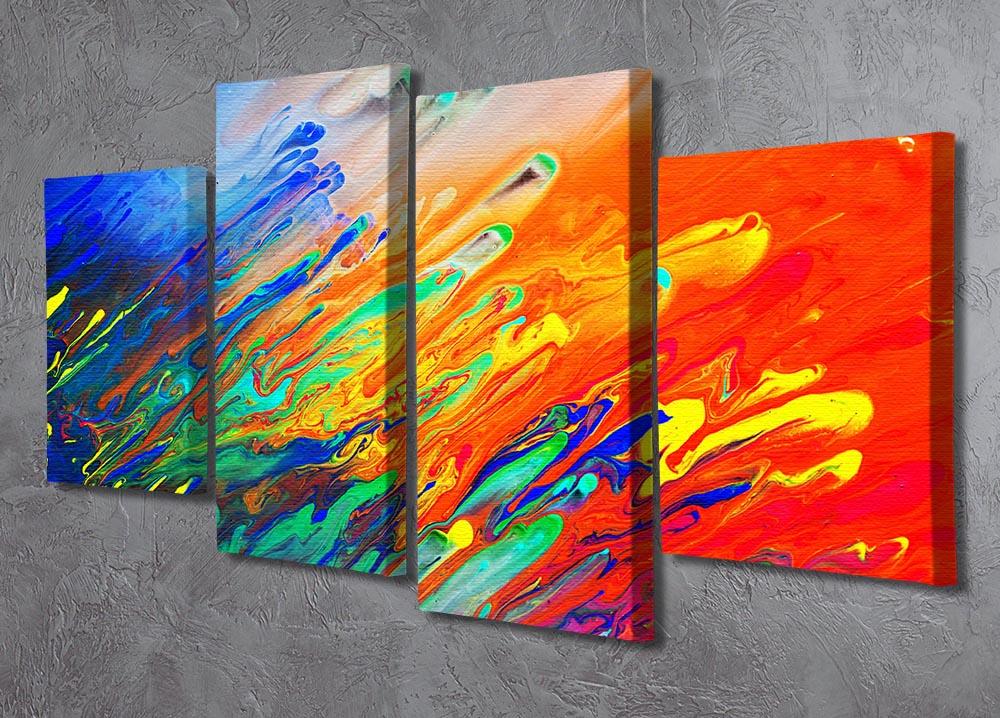 Colorful abstract acrylic painting 4 Split Panel Canvas  - Canvas Art Rocks - 2