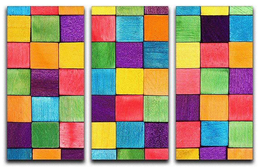 Colorful blocks 3 Split Panel Canvas Print - Canvas Art Rocks - 1