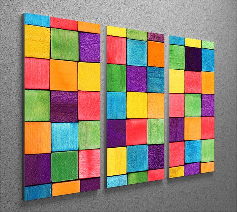 Colorful blocks 3 Split Panel Canvas Print - Canvas Art Rocks - 2