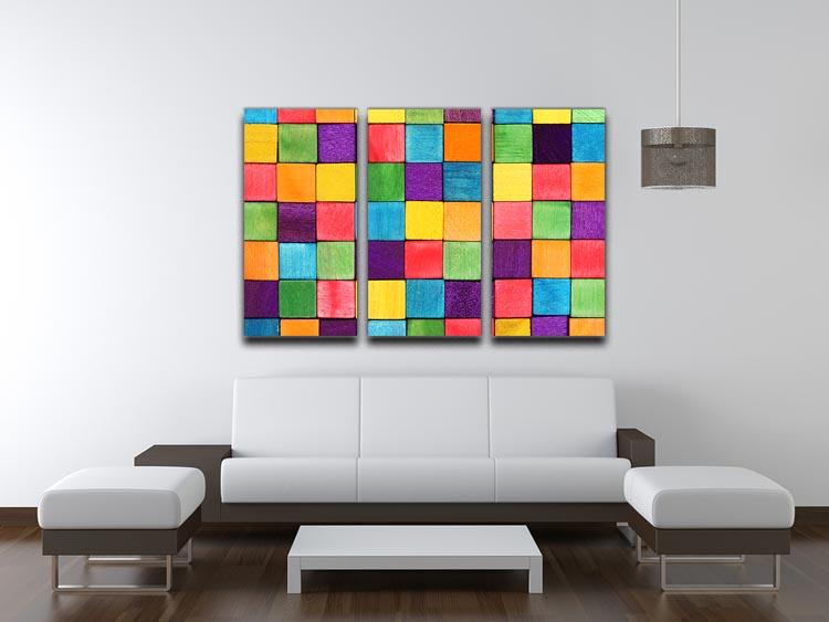Colorful blocks 3 Split Panel Canvas Print - Canvas Art Rocks - 3