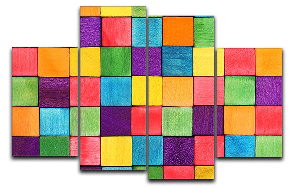 Colorful blocks 4 Split Panel Canvas  - Canvas Art Rocks - 1