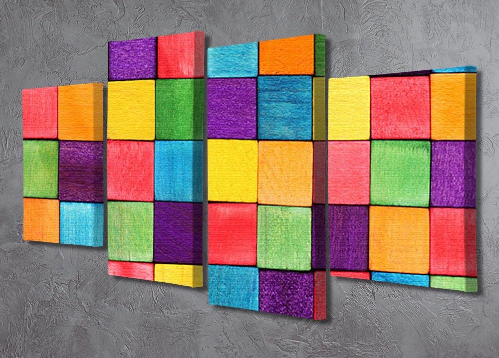 Colorful blocks 4 Split Panel Canvas  - Canvas Art Rocks - 2