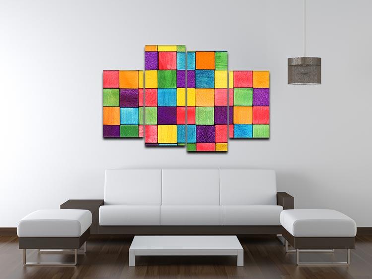 Colorful blocks 4 Split Panel Canvas  - Canvas Art Rocks - 3