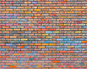 Colorful brick wall texture Wall Mural Wallpaper - Canvas Art Rocks - 1