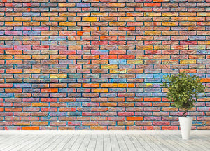 Colorful brick wall texture Wall Mural Wallpaper - Canvas Art Rocks - 4