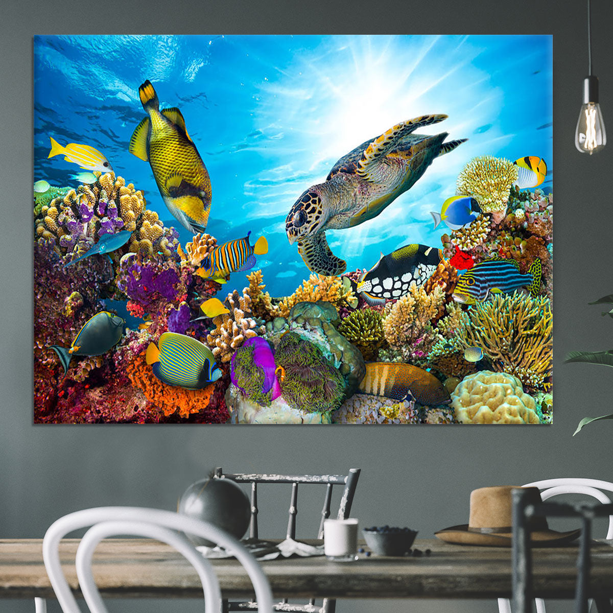 Colorful coral reef Canvas Print or Poster - Canvas Art Rocks - 3