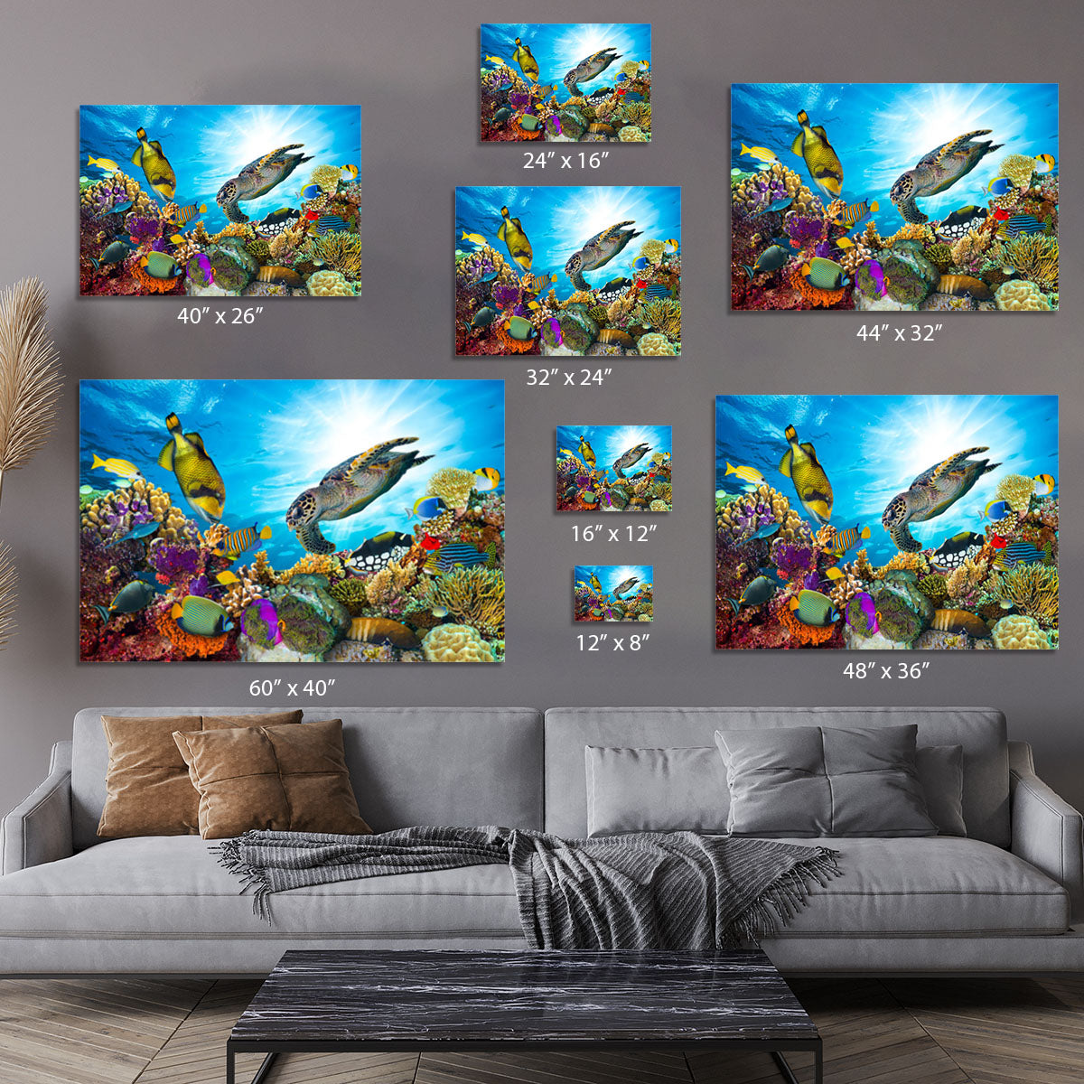 Colorful coral reef Canvas Print or Poster - Canvas Art Rocks - 7