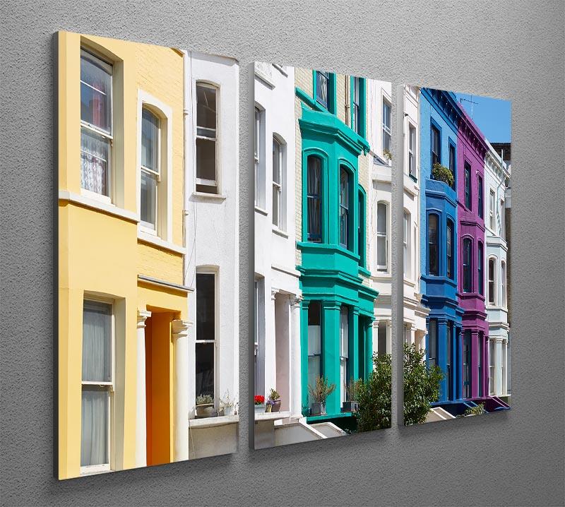 Colorful english houses 3 Split Panel Canvas Print - Canvas Art Rocks - 2