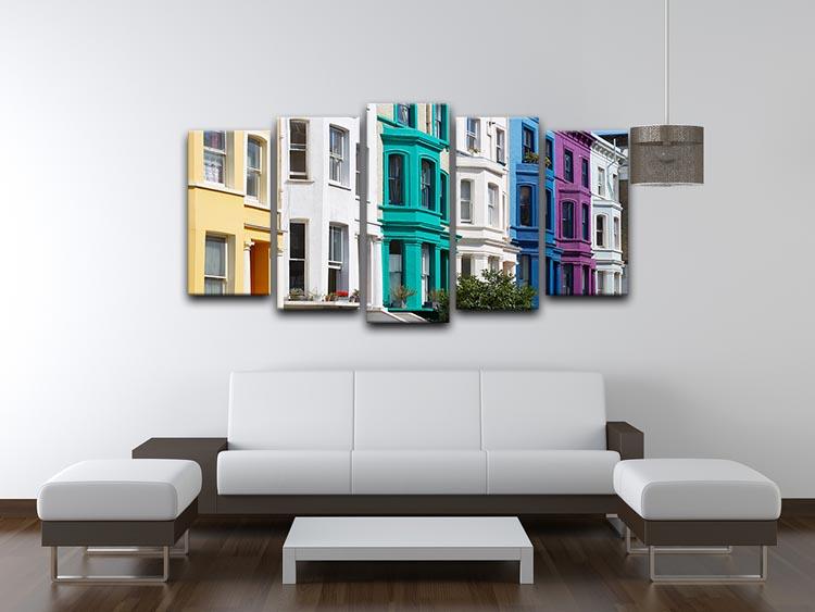 Colorful english houses 5 Split Panel Canvas  - Canvas Art Rocks - 3