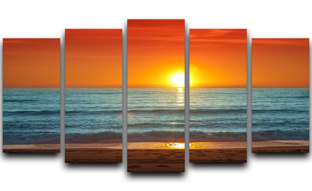 Colorful sunset over the sea 5 Split Panel Canvas - Canvas Art Rocks - 1