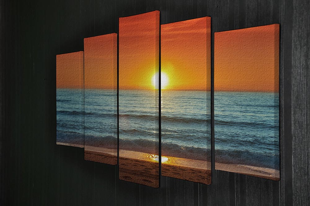 Colorful sunset over the sea 5 Split Panel Canvas - Canvas Art Rocks - 2