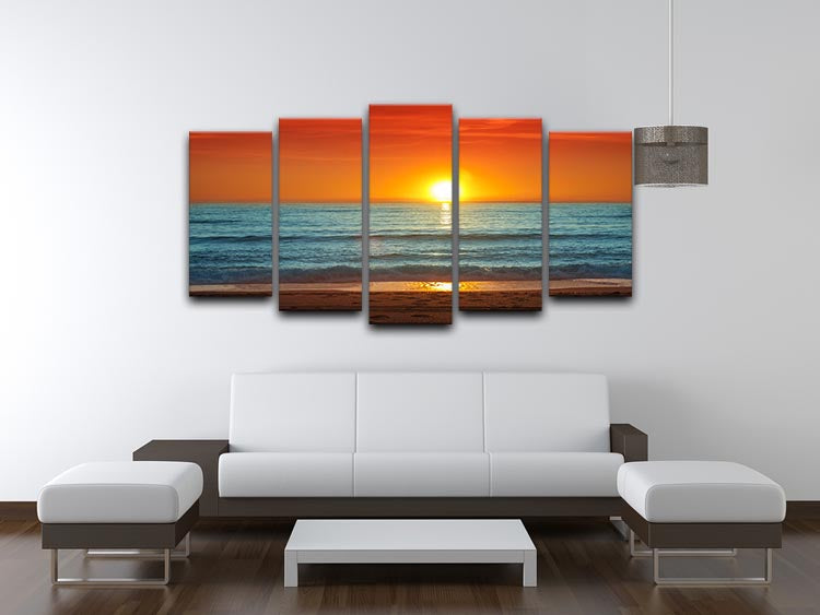 Colorful sunset over the sea 5 Split Panel Canvas - Canvas Art Rocks - 3