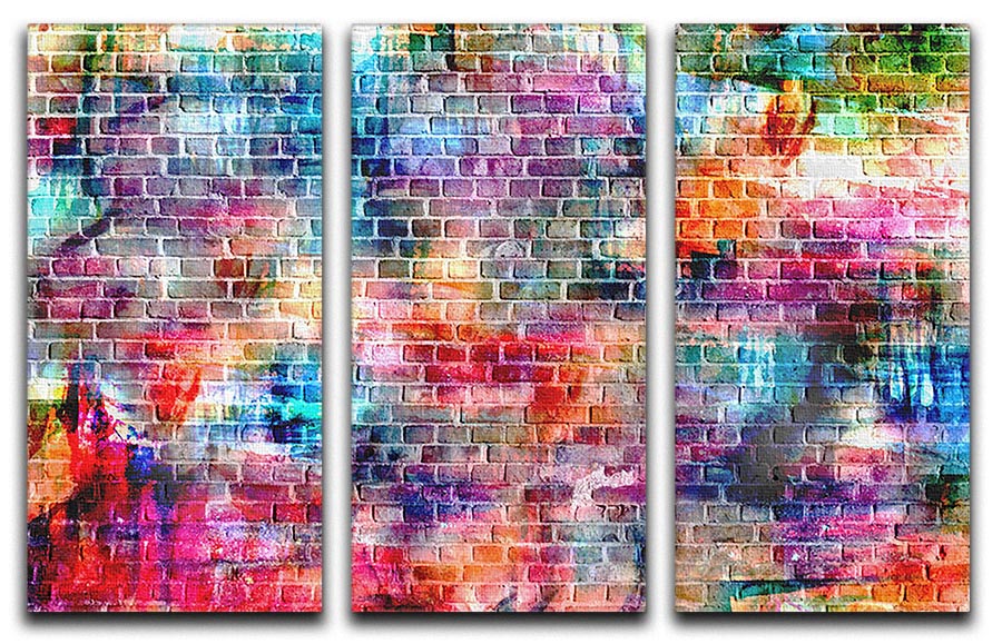 Colorful wall painting art 3 Split Panel Canvas Print - Canvas Art Rocks - 1