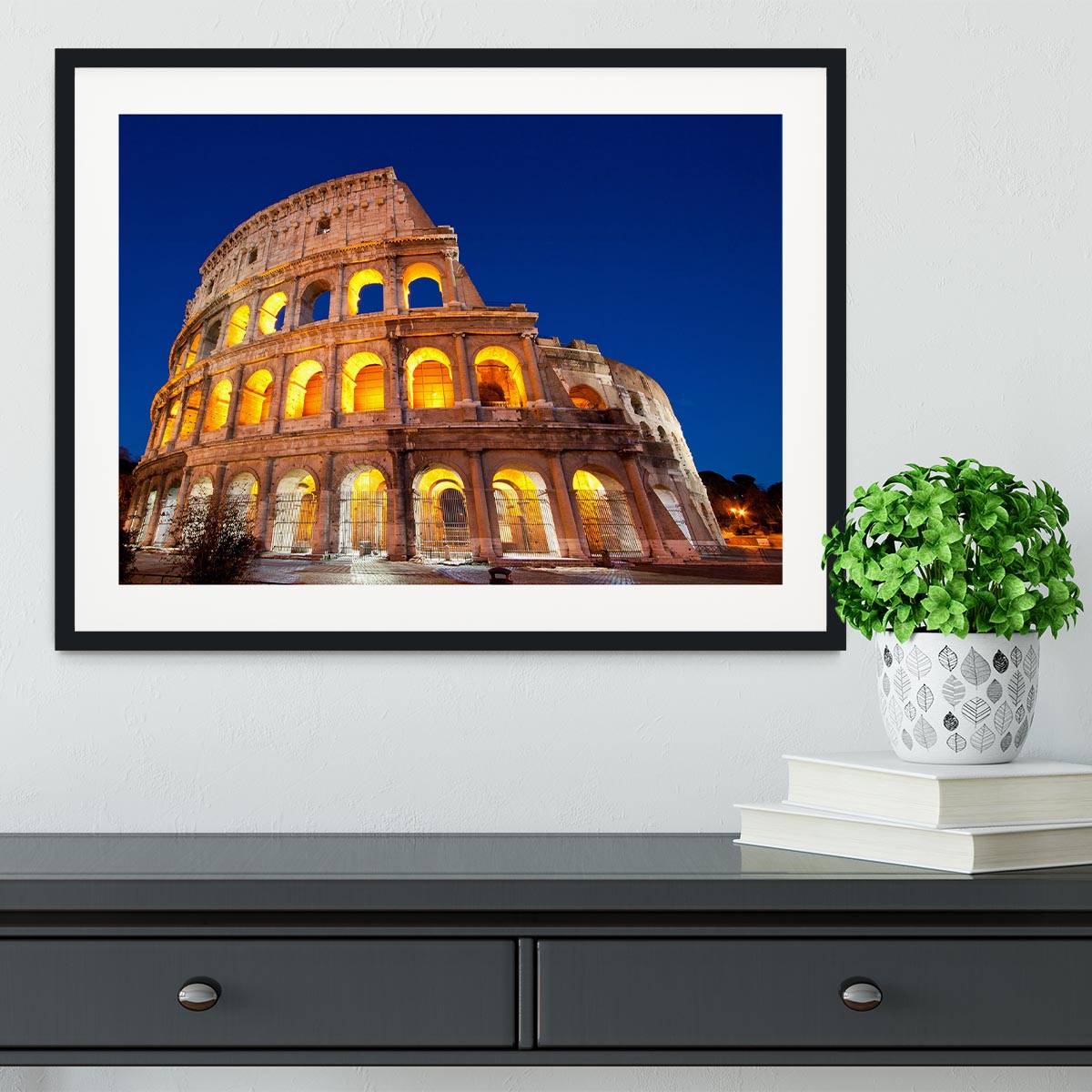Colosseum Dome at dusk Framed Print - Canvas Art Rocks - 1