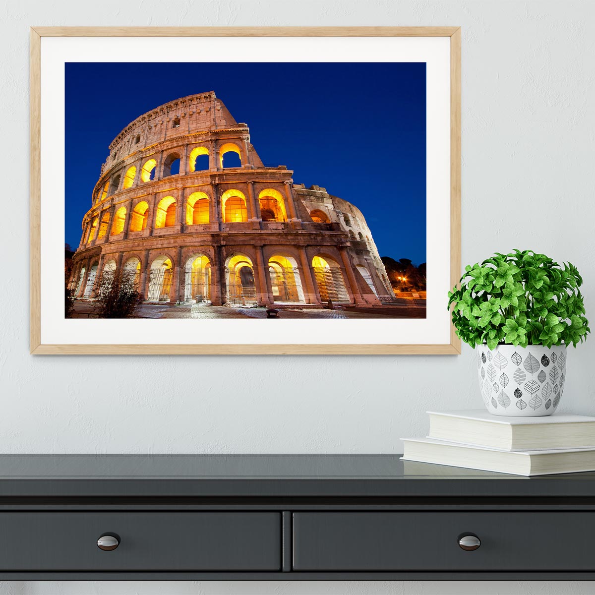 Colosseum Dome at dusk Framed Print - Canvas Art Rocks - 3