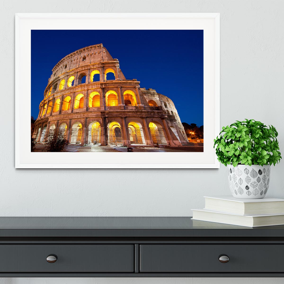 Colosseum Dome at dusk Framed Print - Canvas Art Rocks - 5