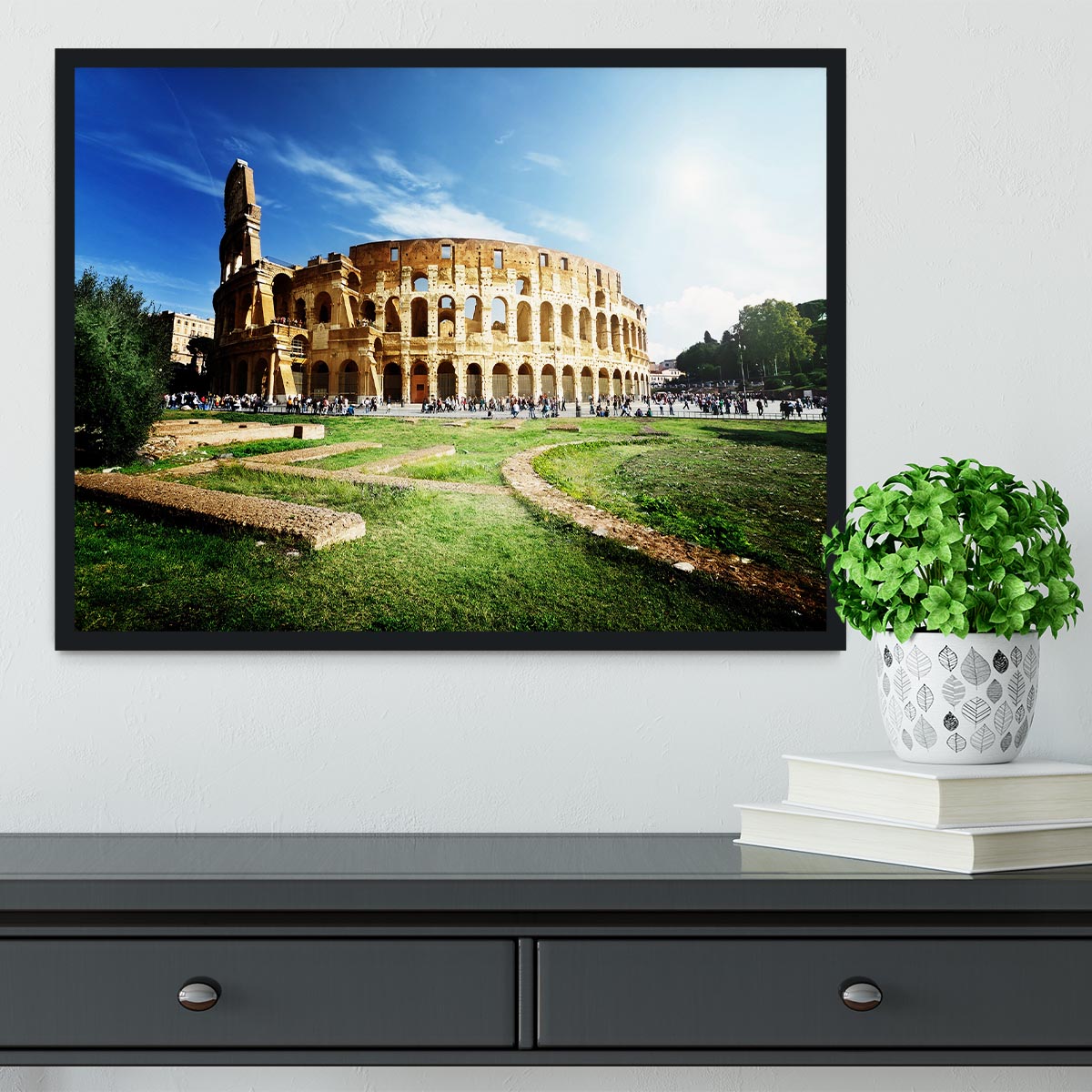 Colosseum Sunny Day in Rome Framed Print - Canvas Art Rocks - 2