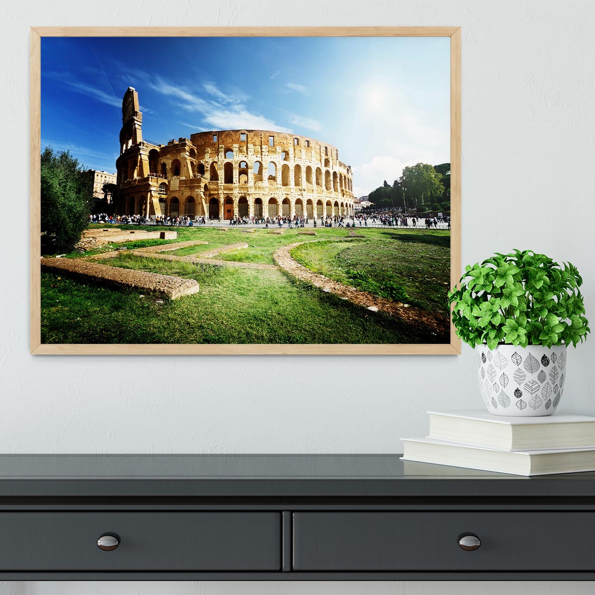 Colosseum Sunny Day in Rome Framed Print - Canvas Art Rocks - 4