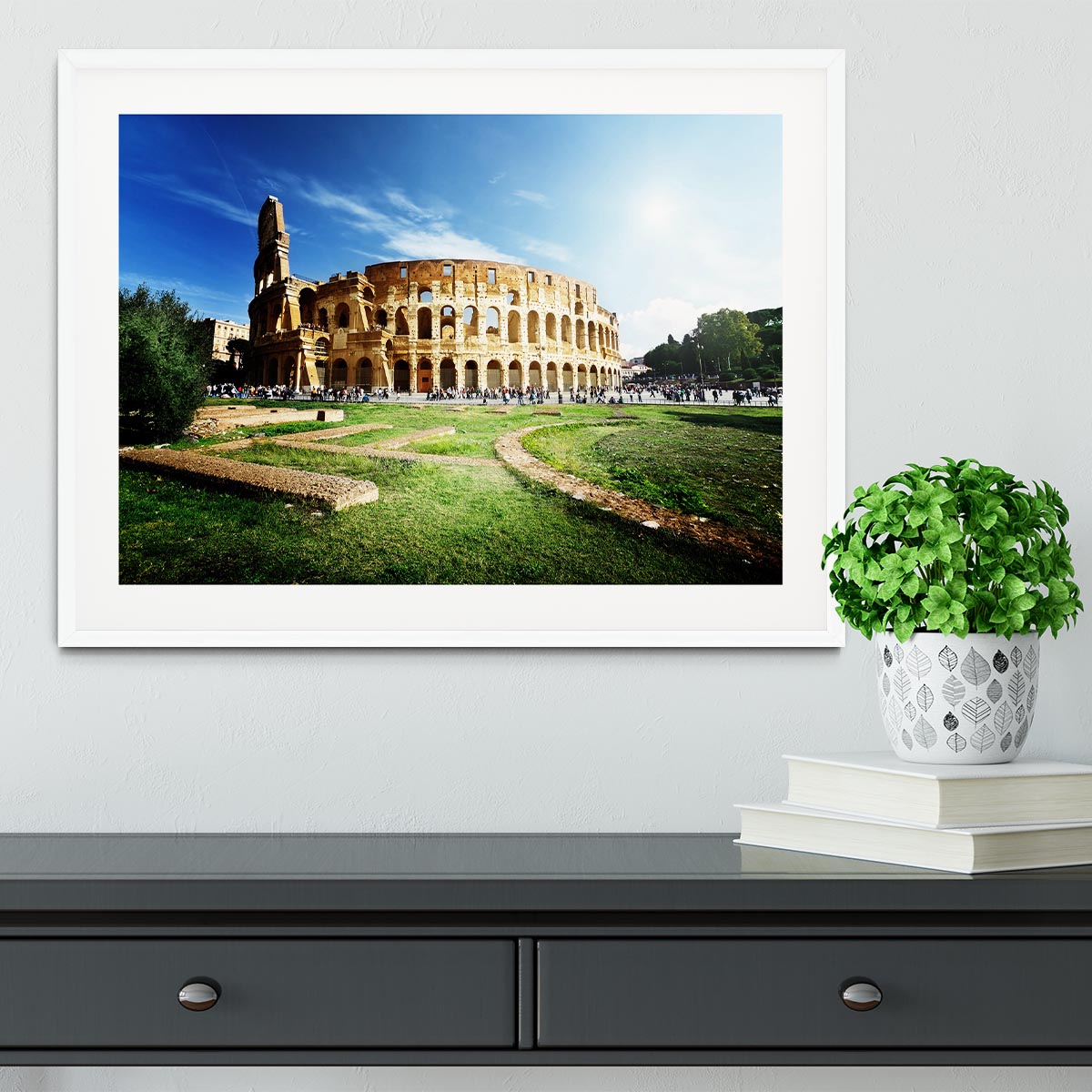 Colosseum Sunny Day in Rome Framed Print - Canvas Art Rocks - 5