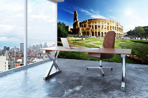 Colosseum Sunny Day in Rome Wall Mural Wallpaper - Canvas Art Rocks - 3
