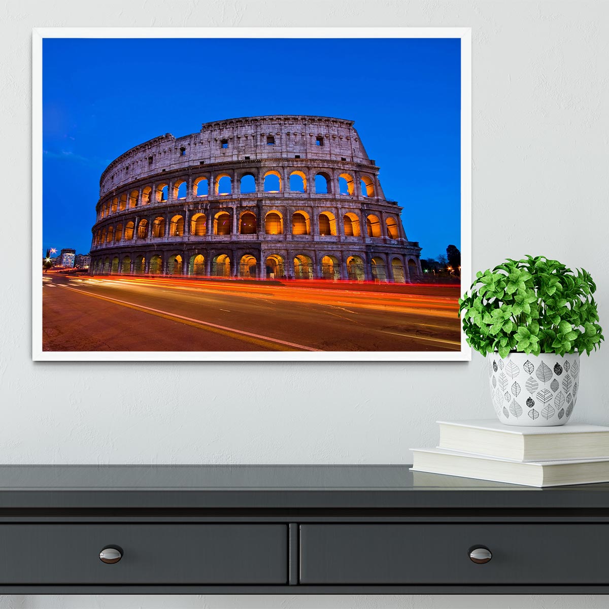 Colosseum at dusk Framed Print - Canvas Art Rocks -6