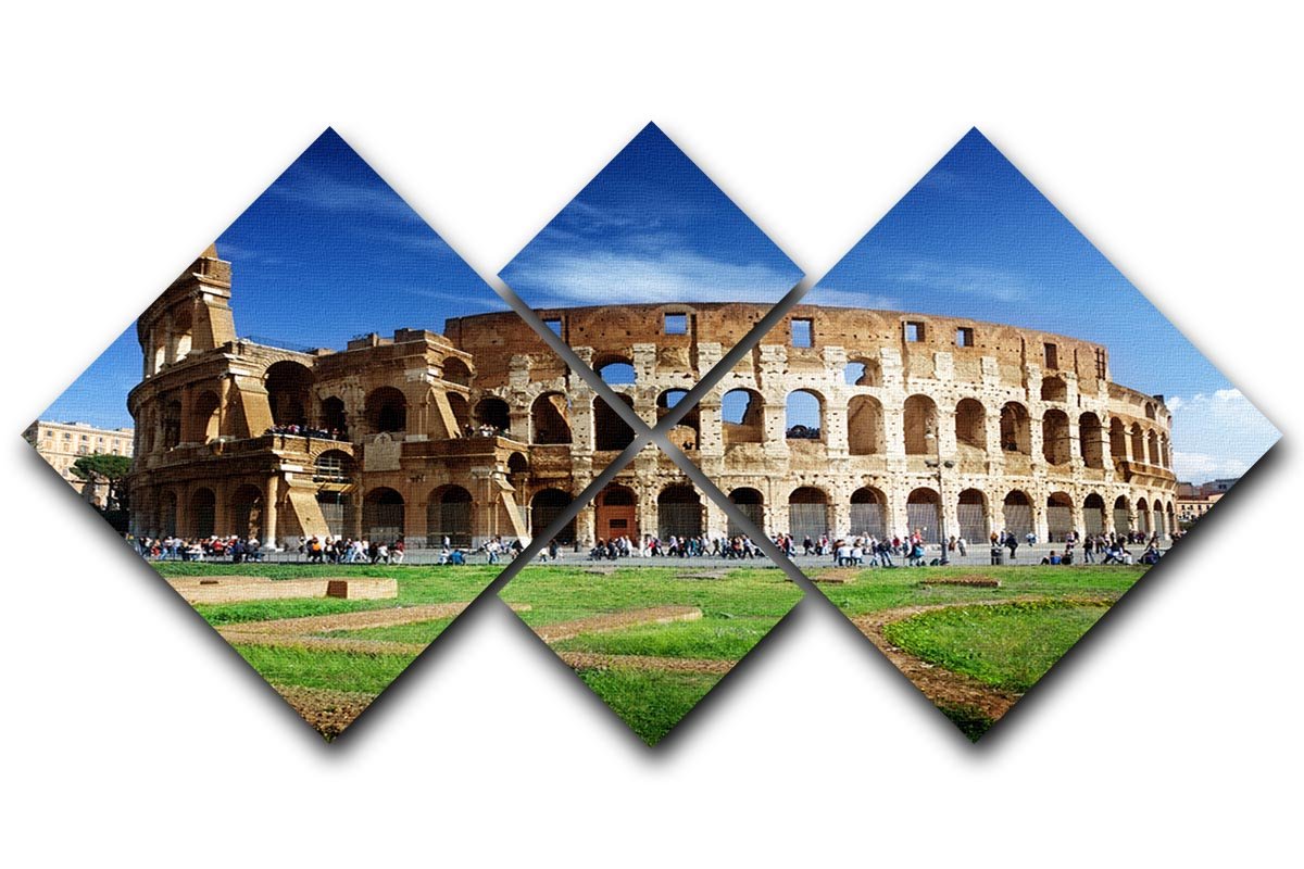 Colosseum in Rome Italy 4 Square Multi Panel Canvas  - Canvas Art Rocks - 1