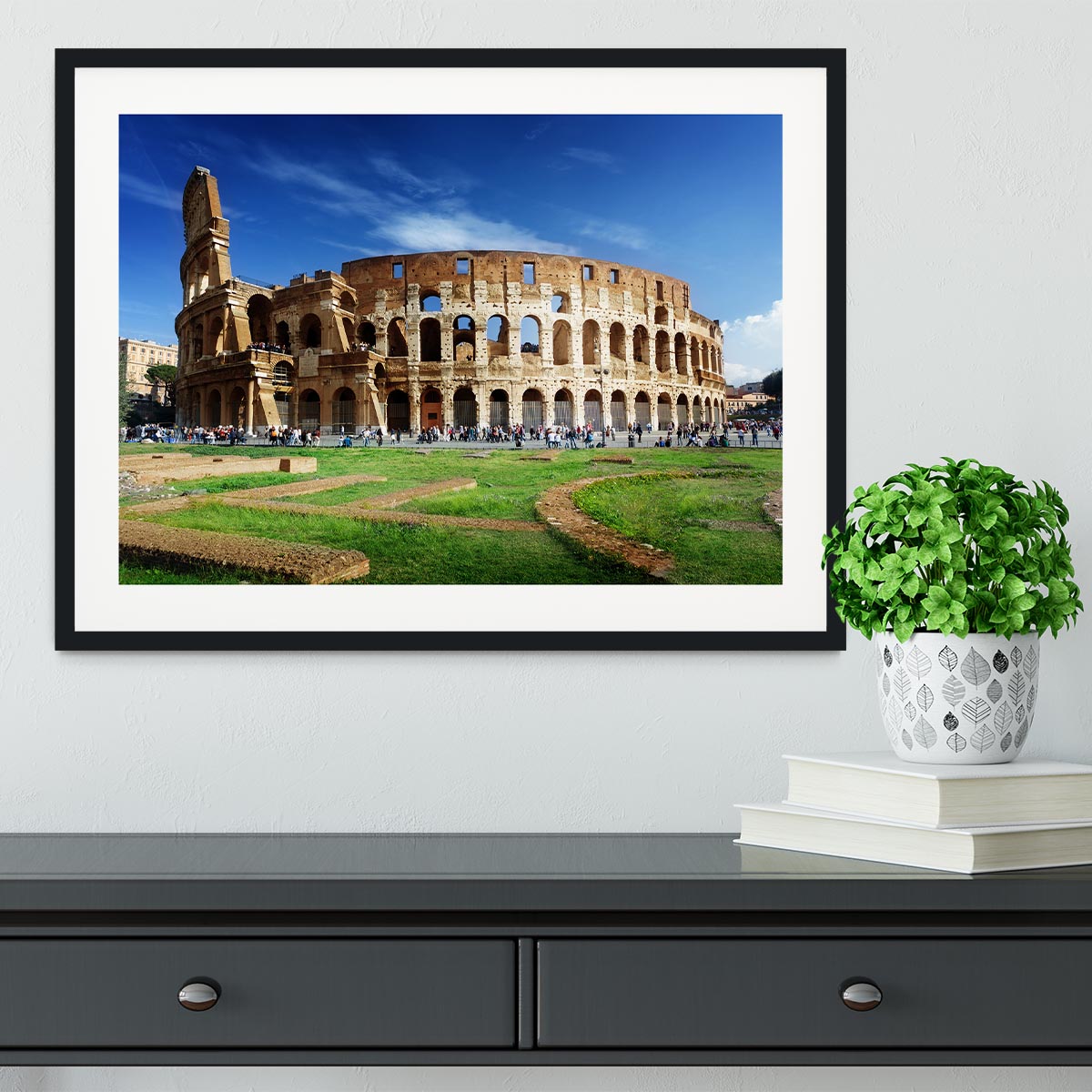 Colosseum in Rome Italy Framed Print - Canvas Art Rocks - 1