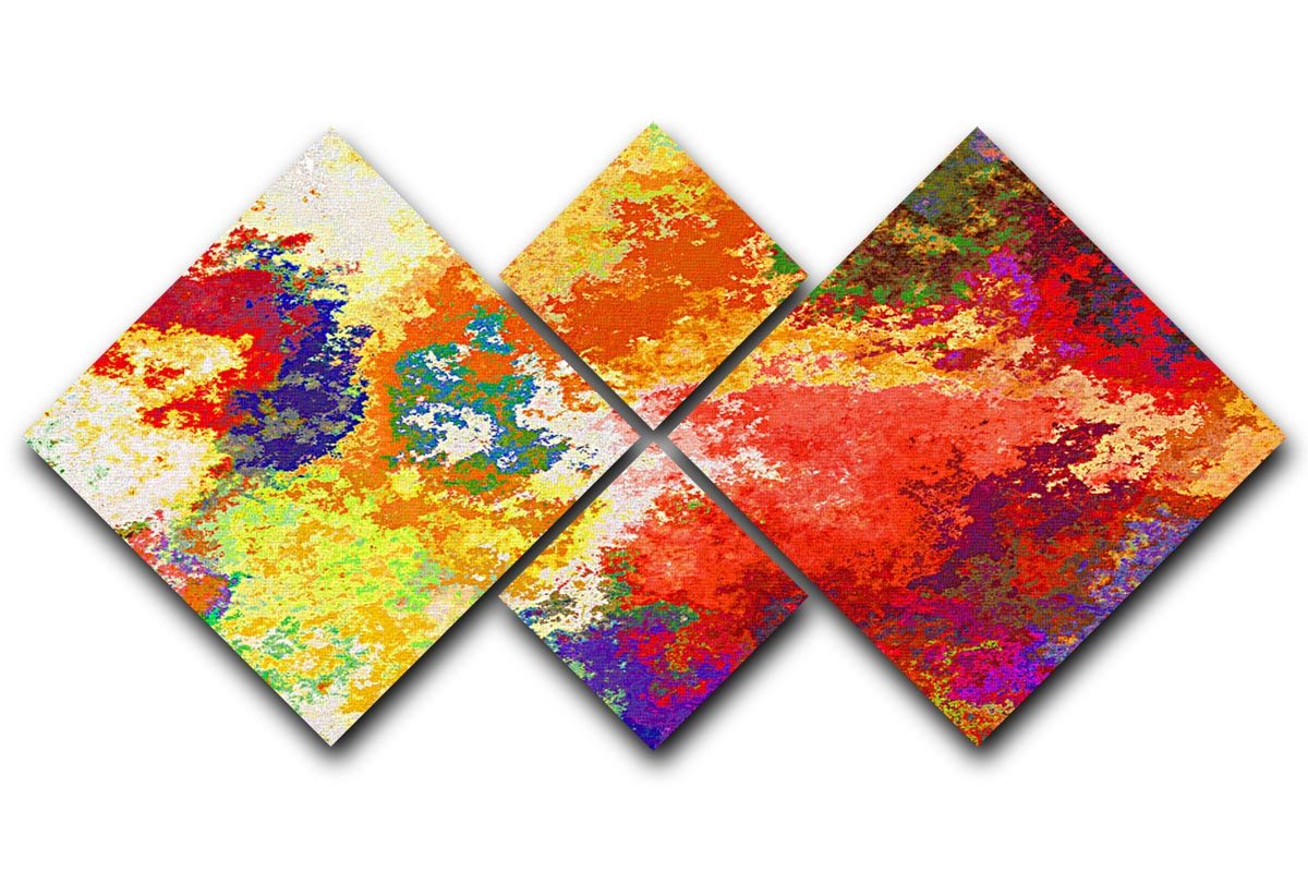 Colour Splash Version 2 4 Square Multi Panel Canvas  - Canvas Art Rocks - 1
