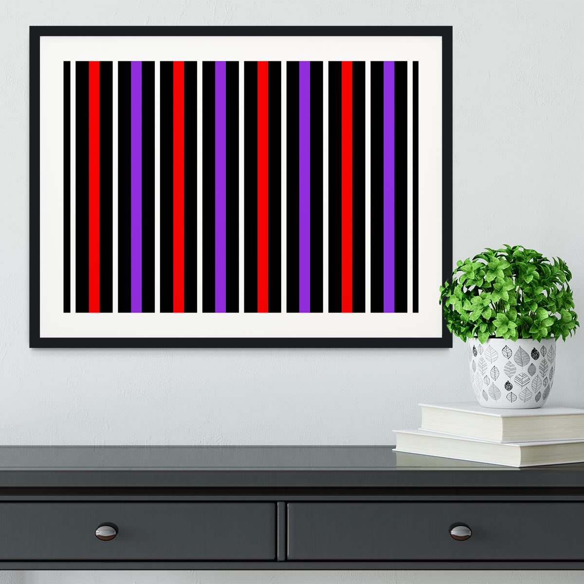 Colour Stripes FS2 Framed Print - Canvas Art Rocks - 1