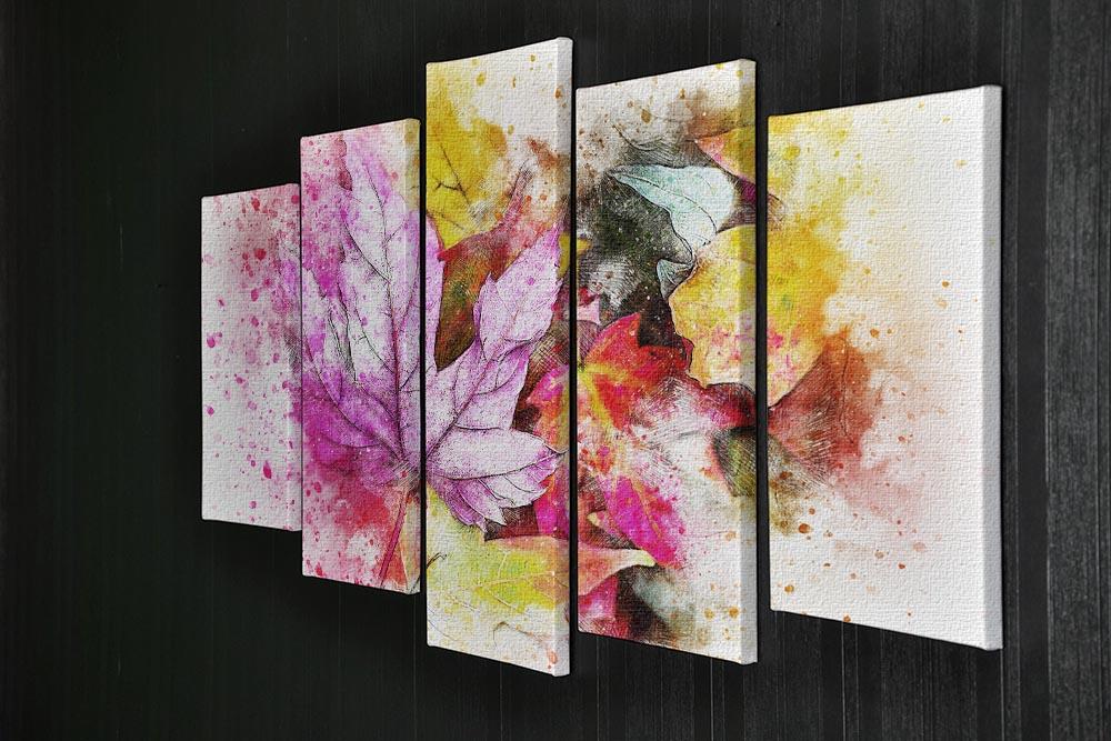 Coloured Leaves 5 Split Panel Canvas - Canvas Art Rocks - 2