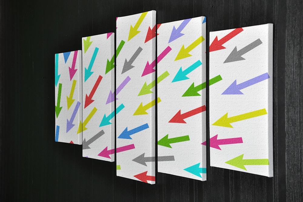 Colourful Arrows - White 5 Split Panel Canvas - Canvas Art Rocks - 2