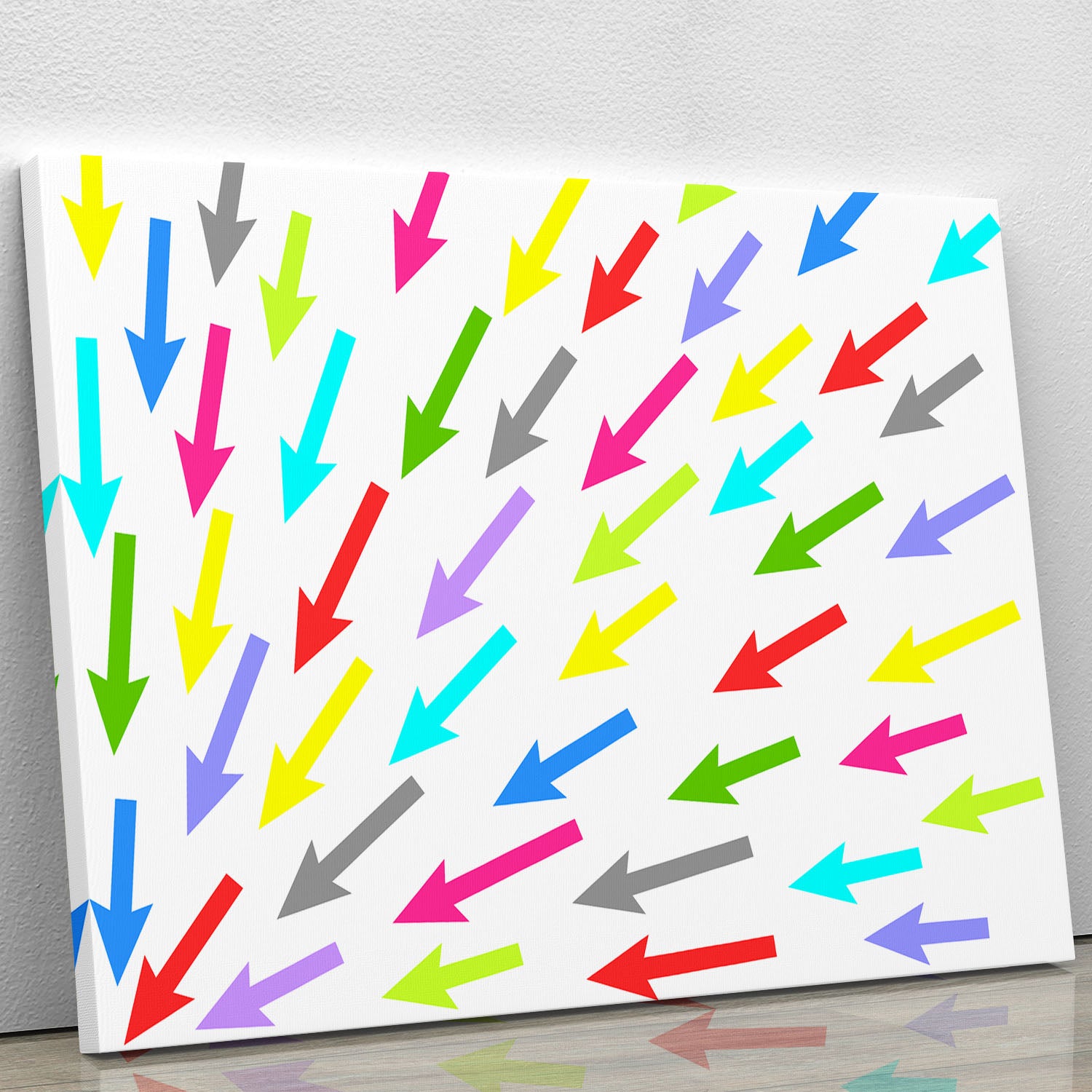 Colourful Arrows - White Canvas Print or Poster - Canvas Art Rocks - 1
