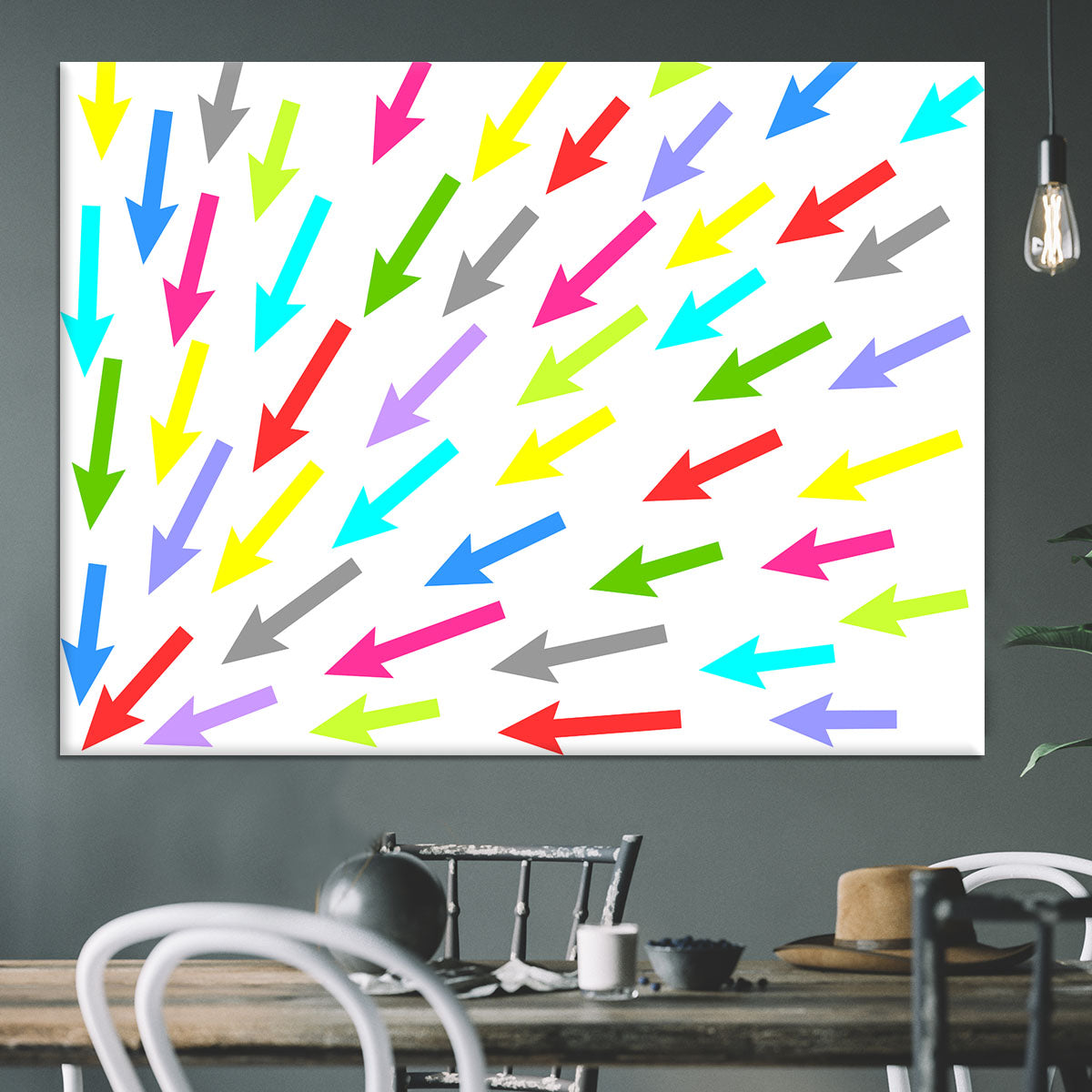 Colourful Arrows - White Canvas Print or Poster - Canvas Art Rocks - 3