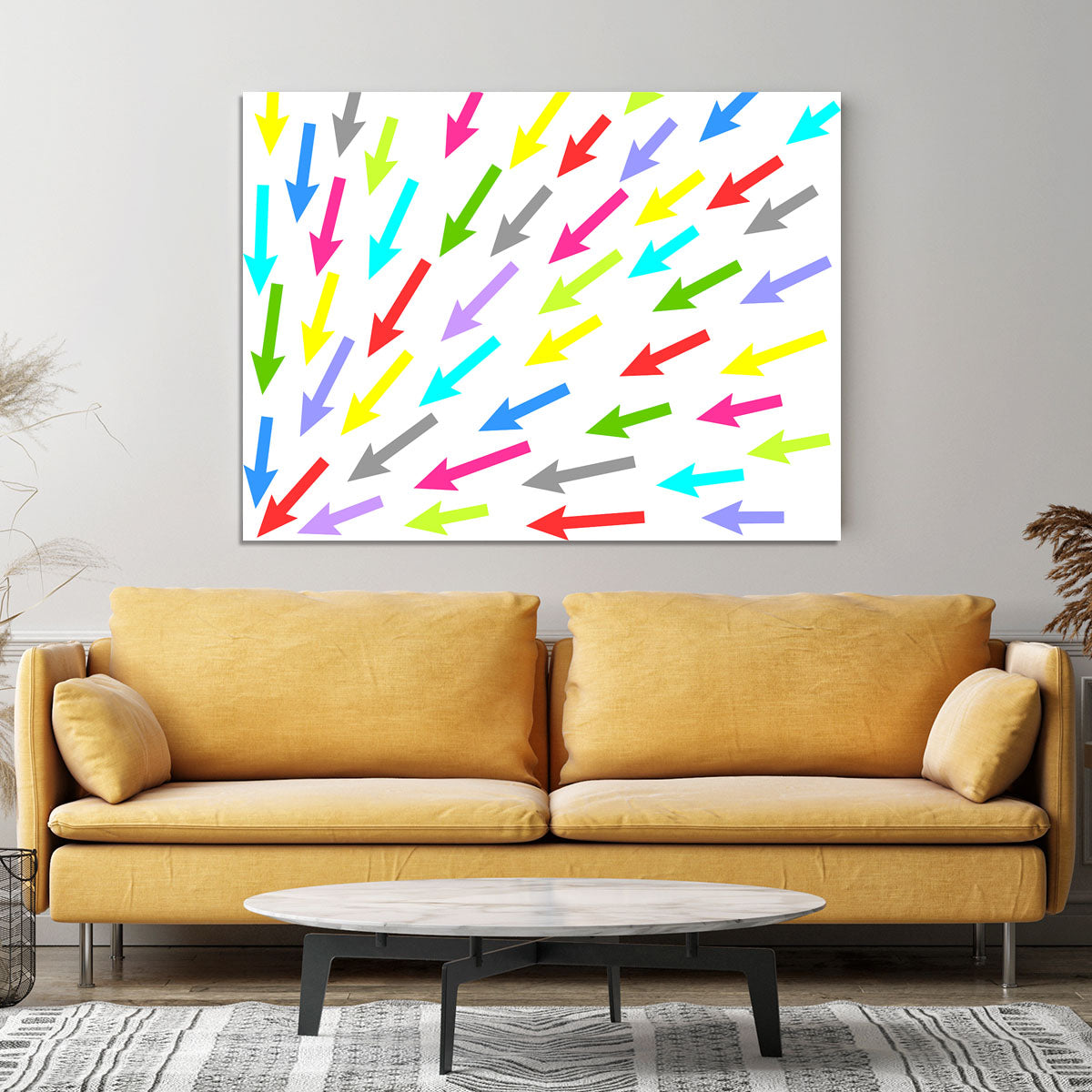 Colourful Arrows - White Canvas Print or Poster - Canvas Art Rocks - 4